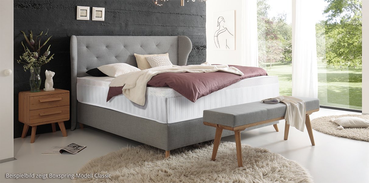 Boxspring-Wasserbett mit Florenz Kopfteil